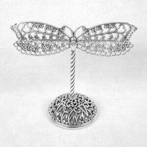Brighton Dragonfly Earring Tree Jewellery Holder Display Filigree Silver Metal